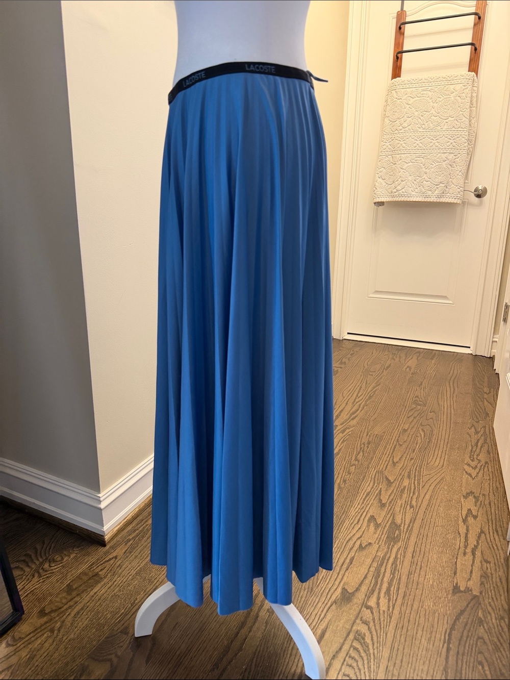 Lacoste Blue Pleated Midi Skirt - Picture 6 of 8